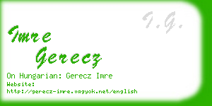 imre gerecz business card